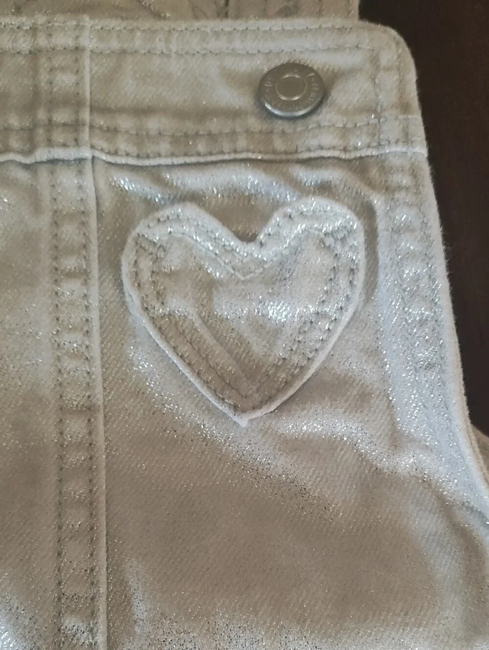 Girls Metallic Silver Dress Overall - Kids Bottoms